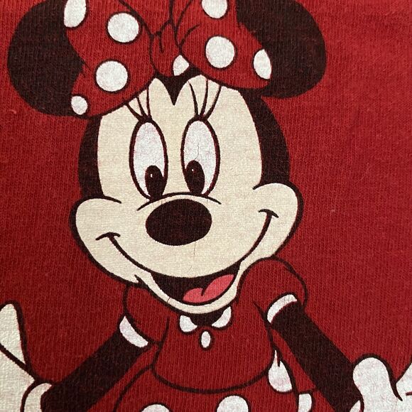 Minnie Mouse Shirt Adult XL Red Disney Designs Tank Graphic Front Back‎ Spellout - Picture 5 of 11